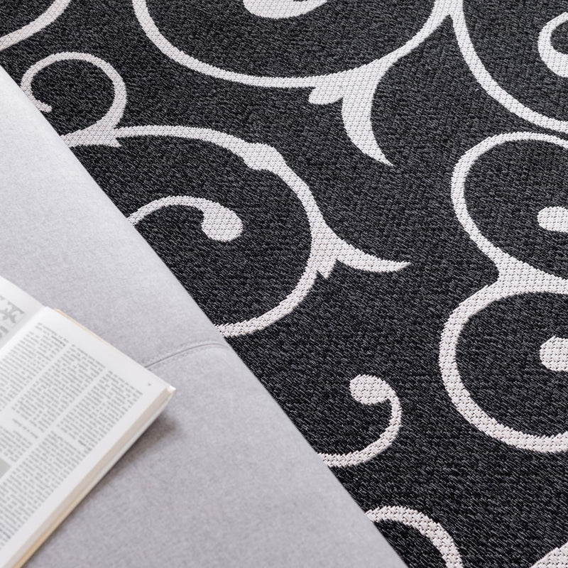 Savannah Elegance Collection Area Rug - Ossabaw Rectangle Black lifestyle 11