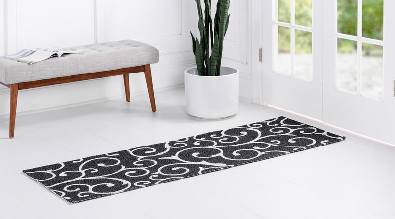 Savannah Elegance Collection Area Rug - Ossabaw Runner Black lifestyle 46