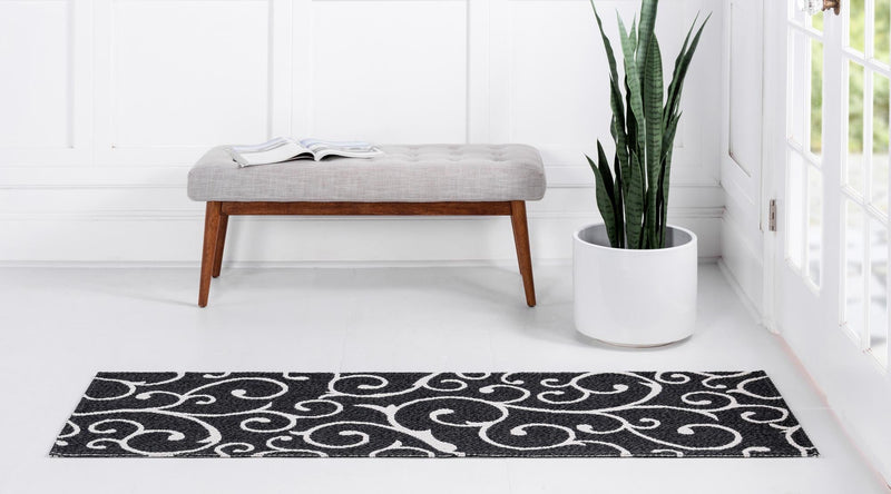 Savannah Elegance Collection Area Rug - Ossabaw Runner Black lifestyle 50