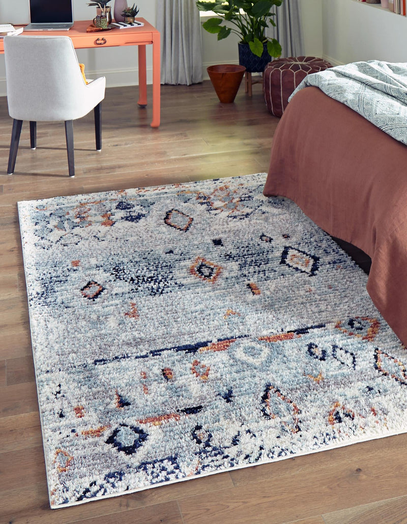 Tangier Treasures Collection Area Rug - Casablanca Rectangle Light Blue lifestyle 4