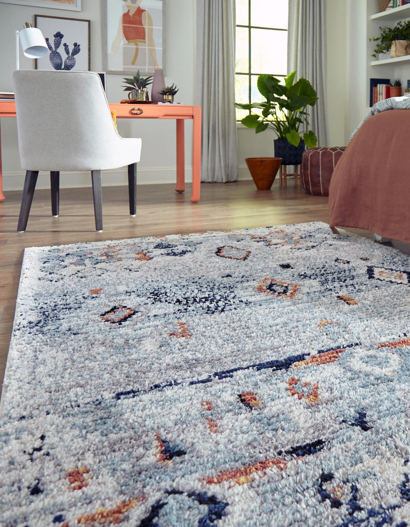 Tangier Treasures Collection Area Rug - Casablanca Rectangle Light Blue lifestyle 6