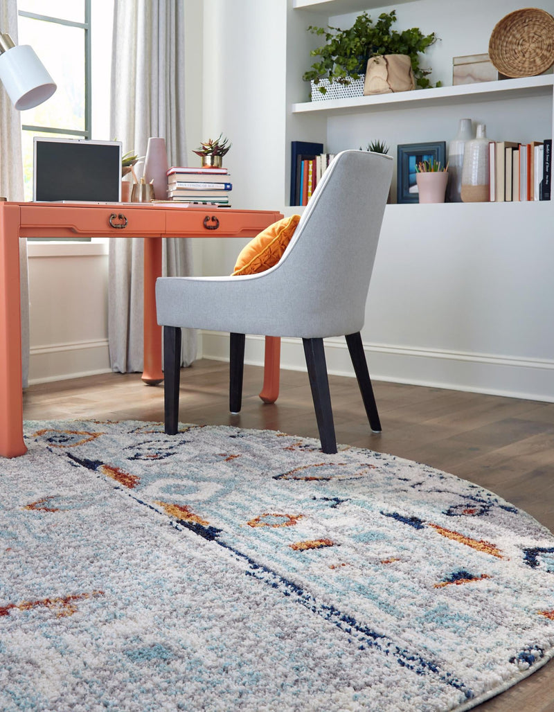 Tangier Treasures Collection Area Rug - Casablanca Round Light Blue lifestyle 25
