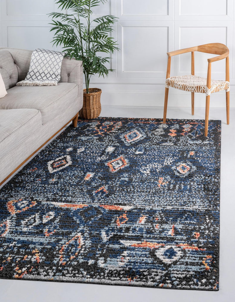Tangier Treasures Collection Area Rug - Casablanca Rectangle Navy Blue lifestyle 3