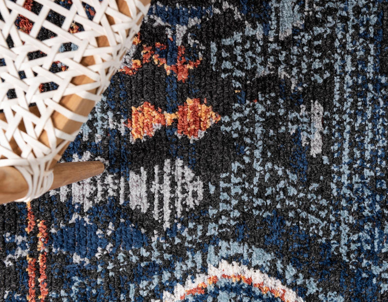 Tangier Treasures Collection Area Rug - Casablanca Rectangle Navy Blue lifestyle 11