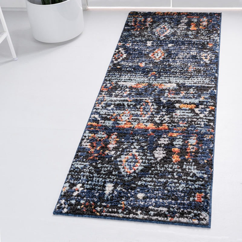 Tangier Treasures Collection Area Rug - Casablanca Runner Navy Blue lifestyle 31