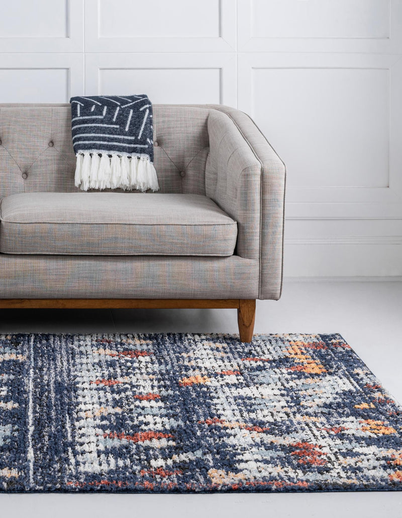 Tangier Treasures Collection Area Rug - Marrakech Rectangle Navy Blue lifestyle 12