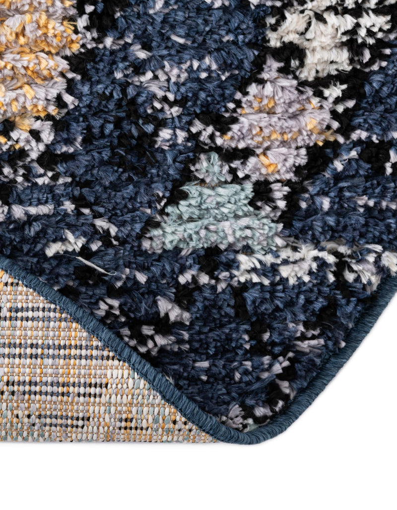 Tangier Treasures Collection Area Rug - Marrakech Round Navy Blue lifestyle 84
