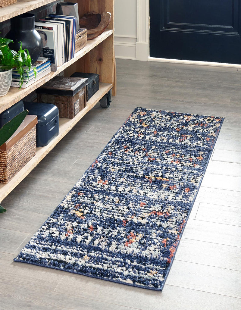 Tangier Treasures Collection Area Rug - Marrakech Runner Navy Blue lifestyle 54