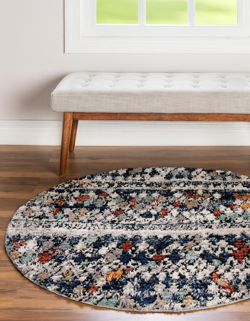 Tangier Treasures Collection Area Rug - Marrakech Round Multi lifestyle 55