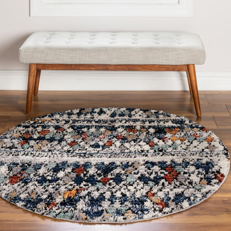 Tangier Treasures Collection Area Rug - Marrakech Round Multi lifestyle 79
