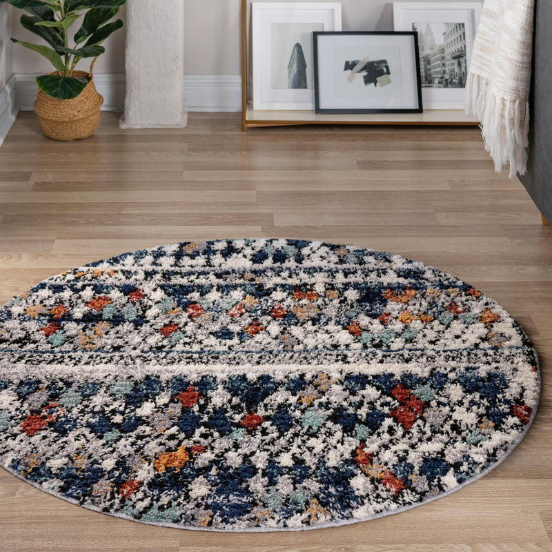 Tangier Treasures Collection Area Rug - Marrakech Round Multi lifestyle 84
