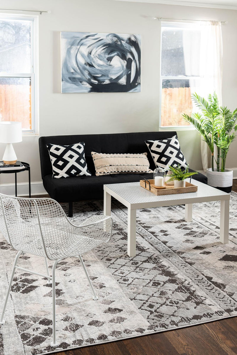 Dresden Elegance Collection Area Rug - Zittau Rectangle Gray lifestyle 25