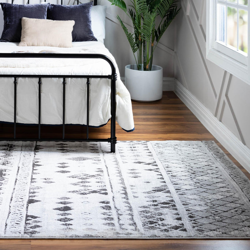 Dresden Elegance Collection Area Rug - Zittau Rectangle Gray lifestyle 10