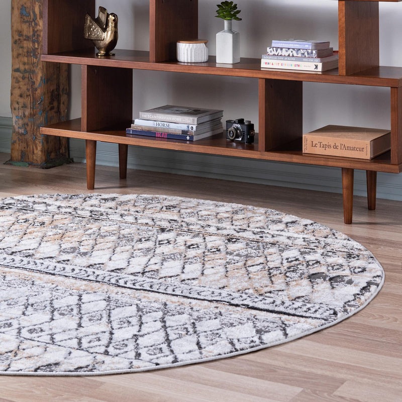 Dresden Elegance Collection Area Rug - Zittau Round Beige lifestyle 29