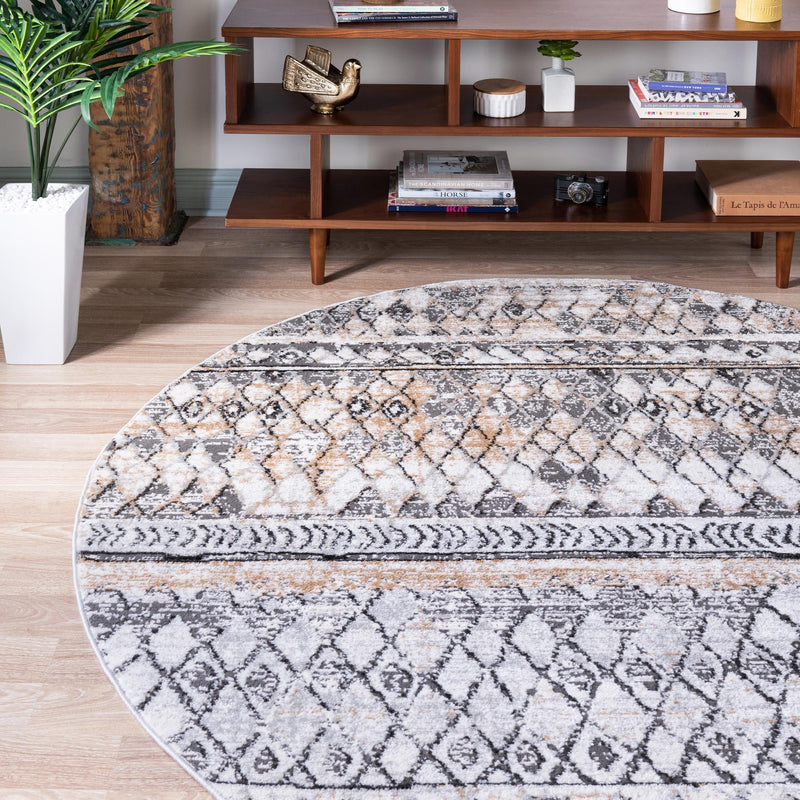 Dresden Elegance Collection Area Rug - Zittau Round Beige lifestyle 32