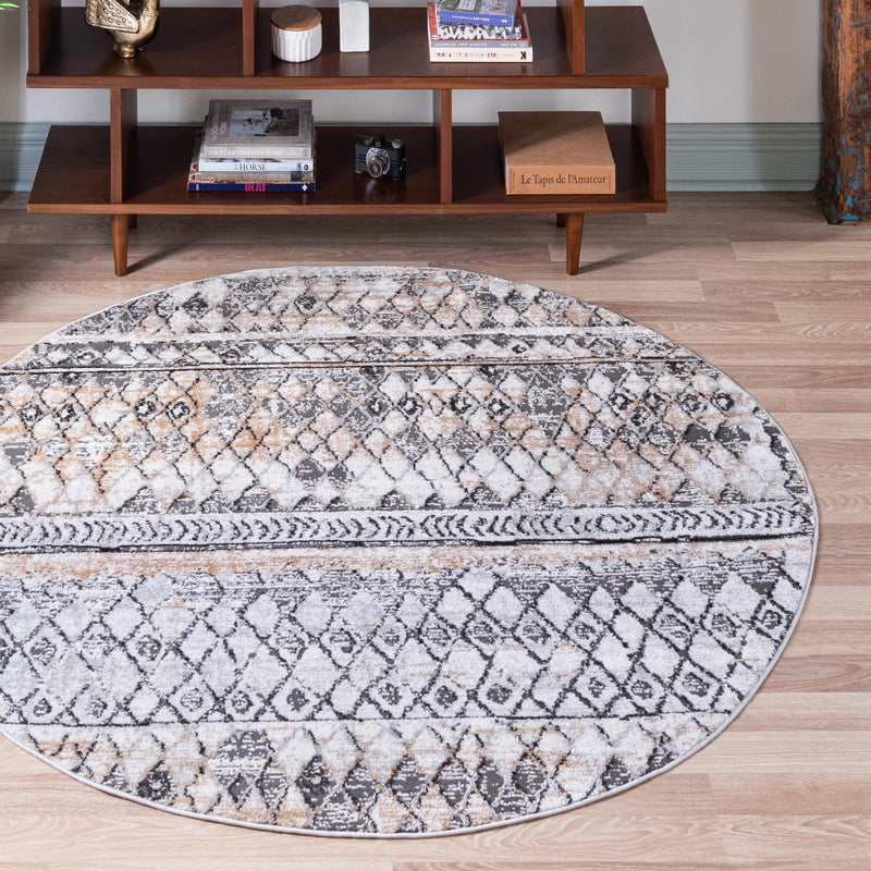 Dresden Elegance Collection Area Rug - Zittau Round Beige lifestyle 35