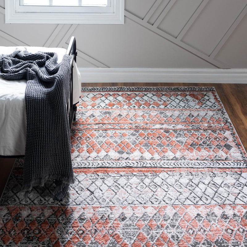 Dresden Elegance Collection Area Rug - Zittau Rectangle Salmon lifestyle 11