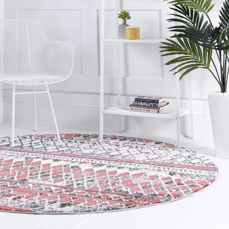 Dresden Elegance Collection Area Rug - Zittau Round Salmon lifestyle 43