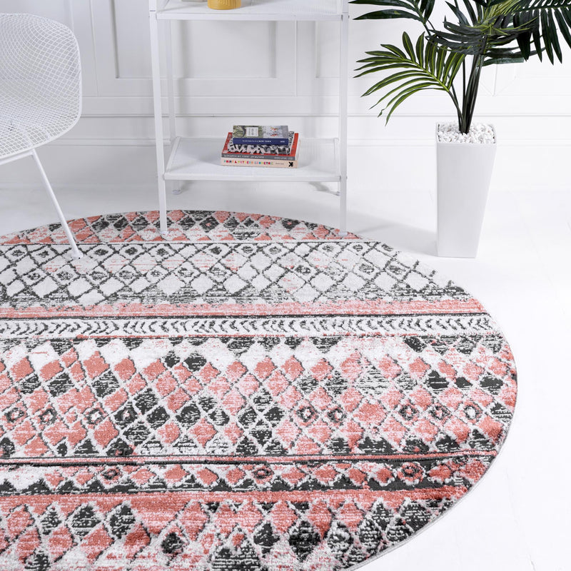 Dresden Elegance Collection Area Rug - Zittau Round Salmon lifestyle 51