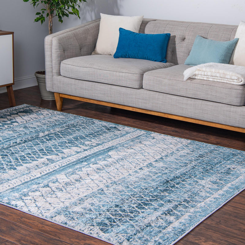 Dresden Elegance Collection Area Rug - Zittau Rectangle Blue lifestyle 5
