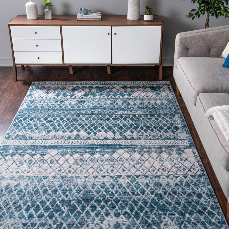 Dresden Elegance Collection Area Rug - Zittau Rectangle Blue lifestyle 8