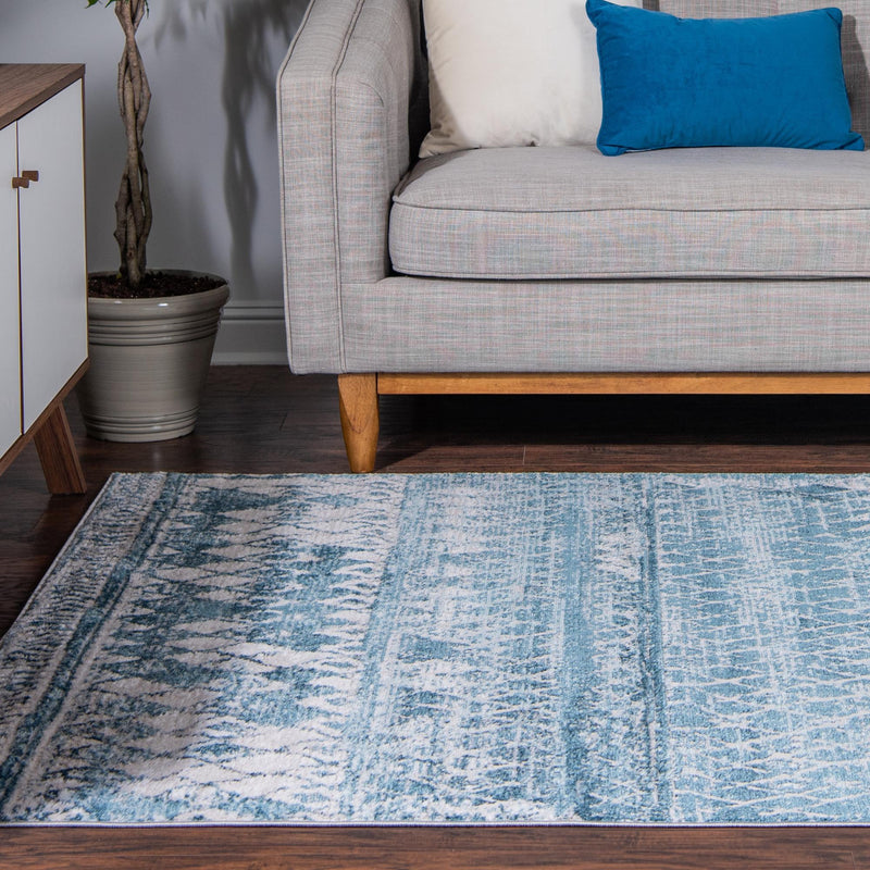 Dresden Elegance Collection Area Rug - Zittau Rectangle Blue lifestyle 11