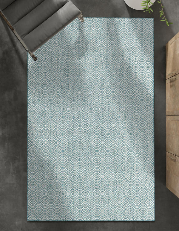 Garden Lattice Oasis Collection Area Rug - Terrace Rectangle Aqua lifestyle 64