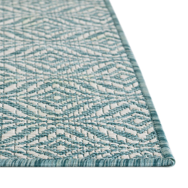 Garden Lattice Oasis Collection Area Rug - Terrace Rectangle Aqua lifestyle 88