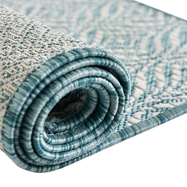 Garden Lattice Oasis Collection Area Rug - Terrace Rectangle Aqua lifestyle 96