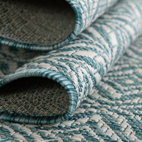 Garden Lattice Oasis Collection Area Rug - Terrace Rectangle Aqua lifestyle 97