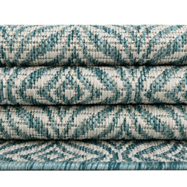 Garden Lattice Oasis Collection Area Rug - Terrace Rectangle Aqua lifestyle 98