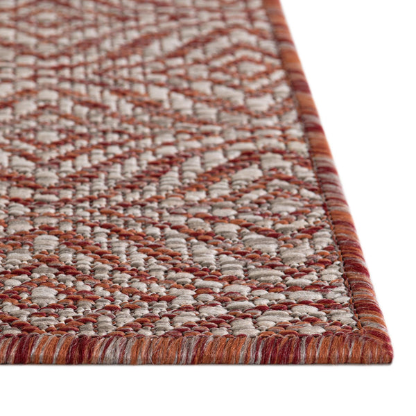 Garden Lattice Oasis Collection Area Rug - Terrace Rectangle Rust Red lifestyle 89