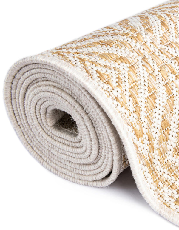 Garden Lattice Oasis Collection Area Rug - Terrace Runner Taupe lifestyle 19