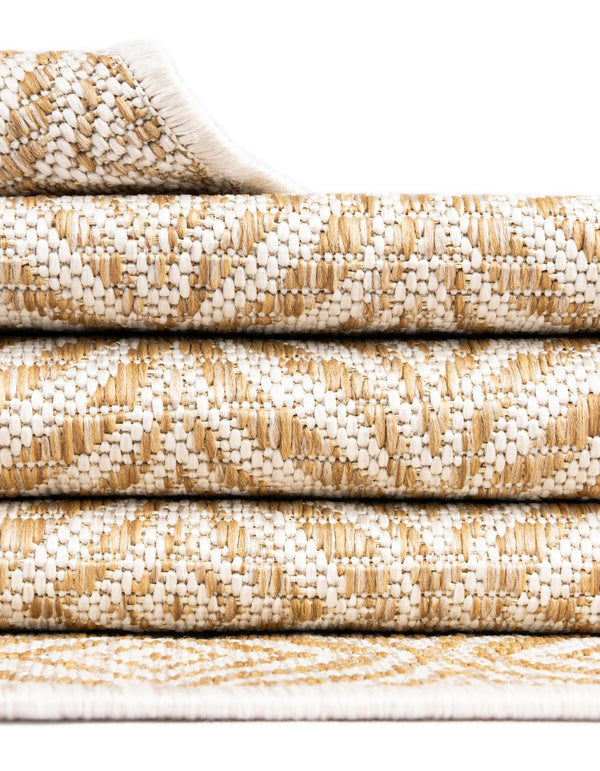 Garden Lattice Oasis Collection Area Rug - Terrace Runner Taupe lifestyle 21
