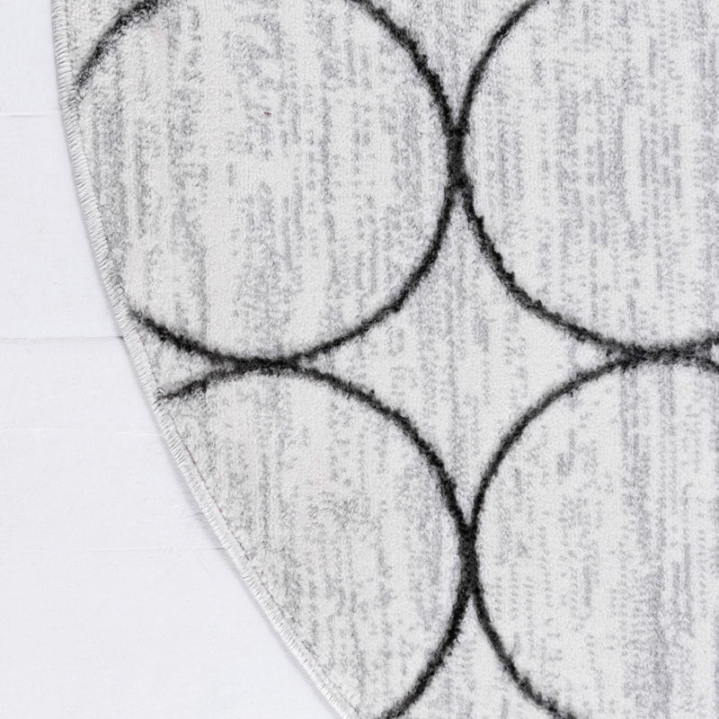 Garden Maze Retreat Collection Area Rug - Ivyhaven Round White lifestyle 86