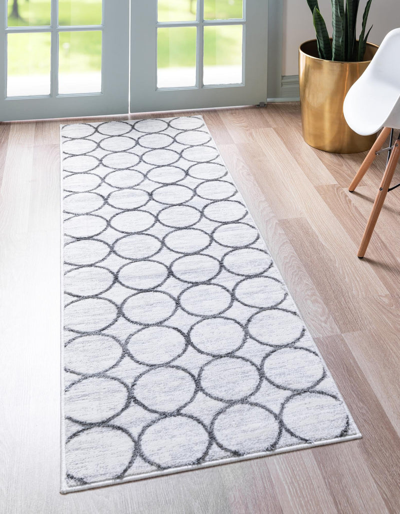 Garden Maze Retreat Collection Area Rug - Ivyhaven Runner White lifestyle 63