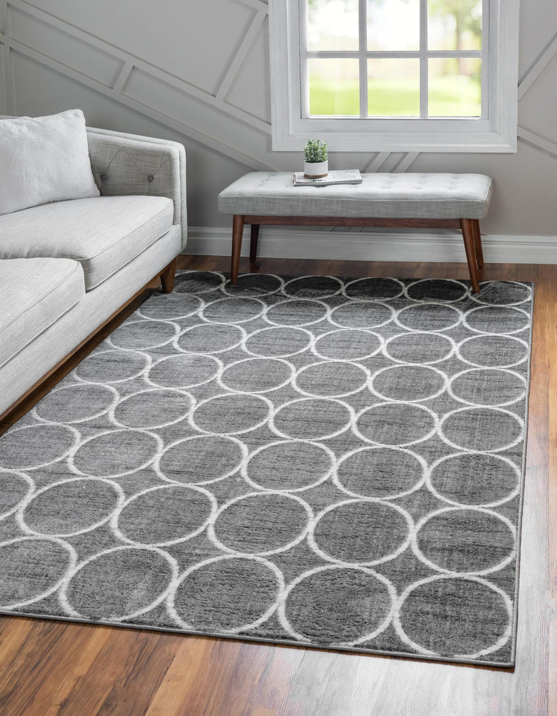 Garden Maze Retreat Collection Area Rug - Ivyhaven Rectangle Gray lifestyle 6