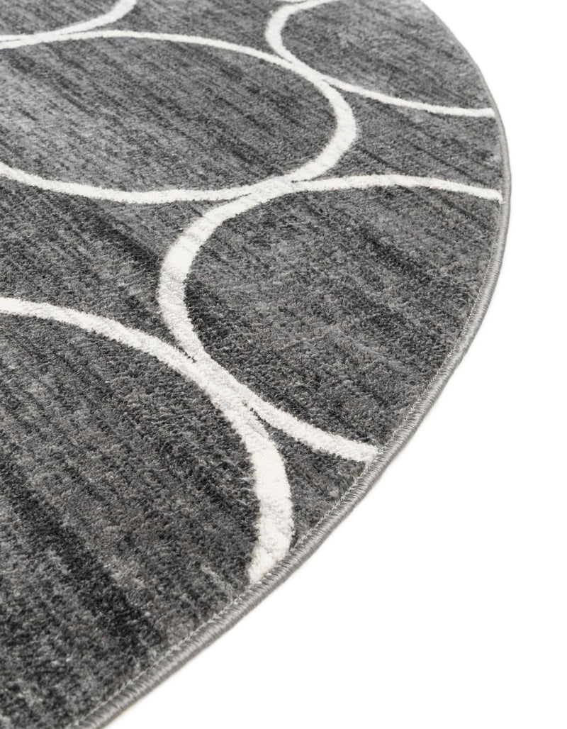Garden Maze Retreat Collection Area Rug - Ivyhaven Round Gray lifestyle 97