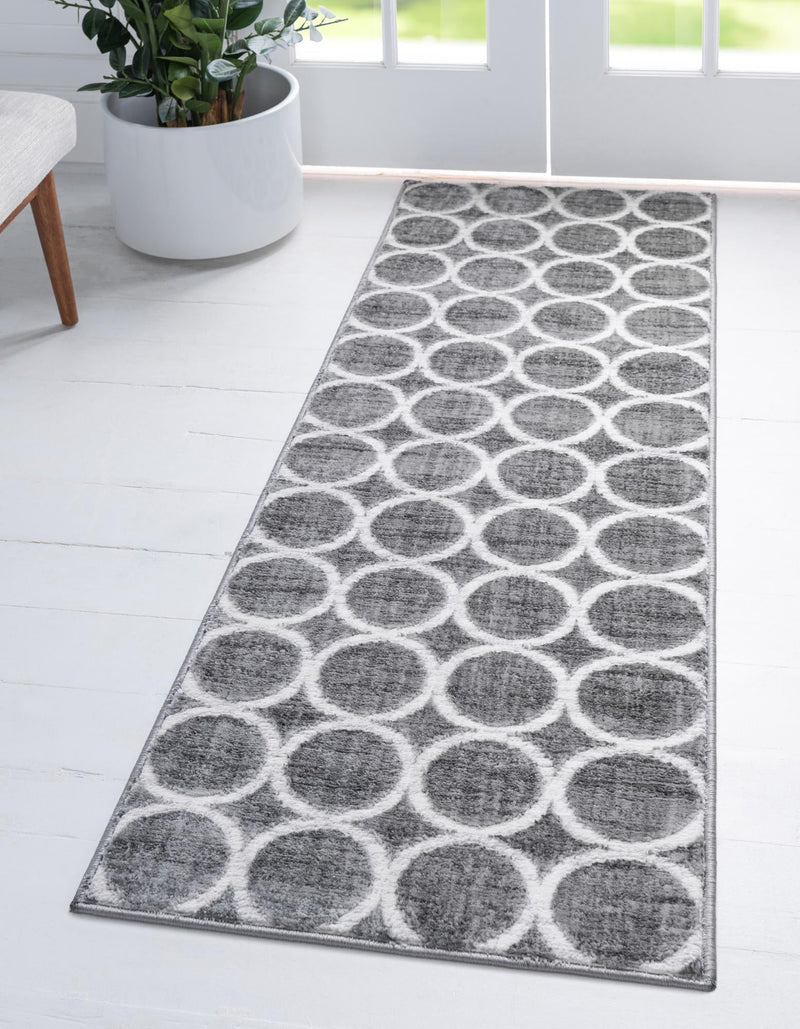 Garden Maze Retreat Collection Area Rug - Ivyhaven Runner Gray lifestyle 68
