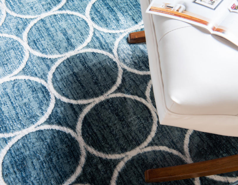 Garden Maze Retreat Collection Area Rug - Ivyhaven Rectangle Blue lifestyle 16