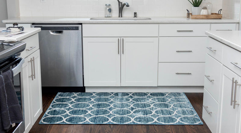 Garden Maze Retreat Collection Area Rug - Ivyhaven Rectangle Blue lifestyle 36