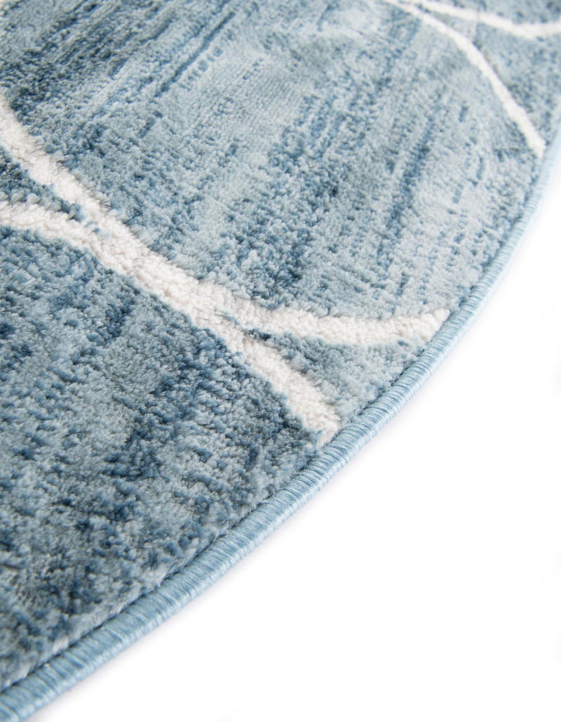 Garden Maze Retreat Collection Area Rug - Ivyhaven Round Blue lifestyle 87