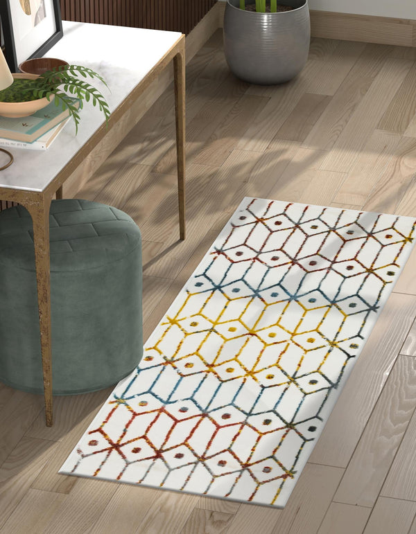 Garden Maze Retreat Collection Area Rug - Mazeview Runner Multi lifestyle 72