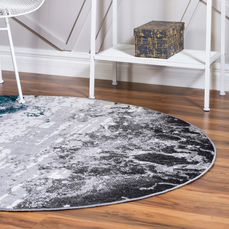 Seville Elegance Collection Area Rug - Granada Round Gray lifestyle 18