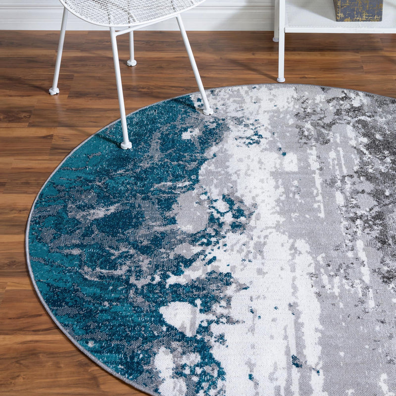 Seville Elegance Collection Area Rug - Granada Round Gray lifestyle 20