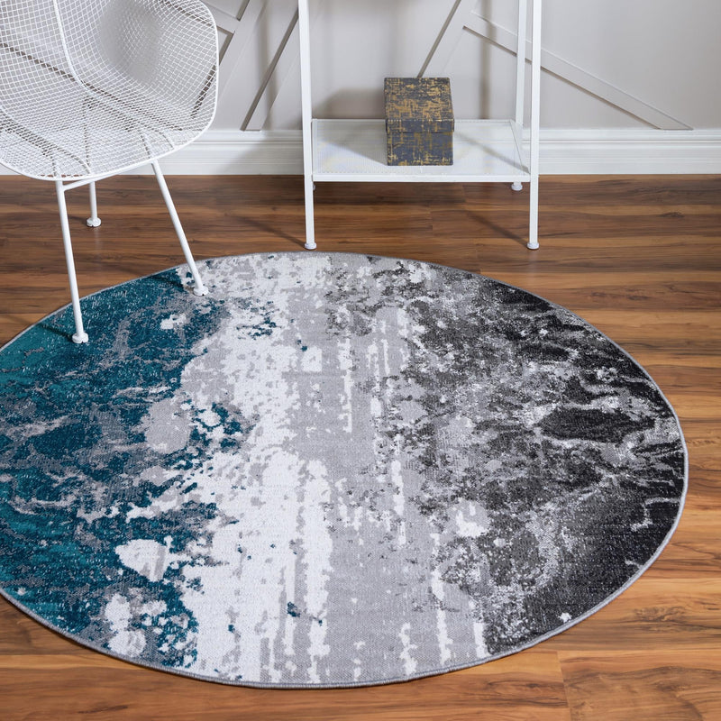 Seville Elegance Collection Area Rug - Granada Round Gray lifestyle 22