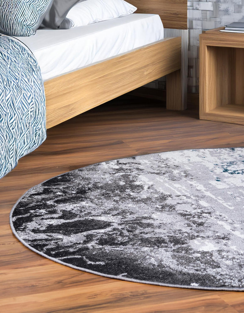 Seville Elegance Collection Area Rug - Granada Round Gray lifestyle 24