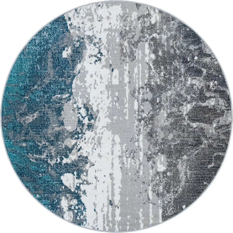 Seville Elegance Collection Area Rug - Granada Round Gray lifestyle 15