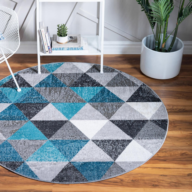 Seville Elegance Collection Area Rug - Malaga Round Gray lifestyle 42