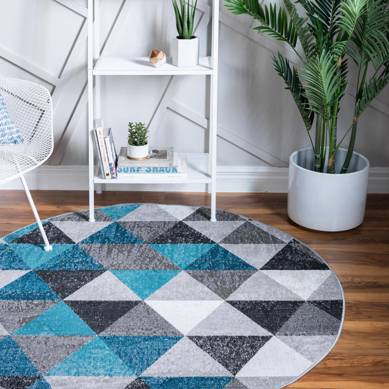 Seville Elegance Collection Area Rug - Malaga Round Gray lifestyle 47